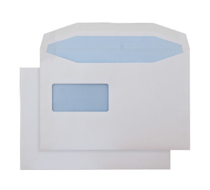 162 x 238mm Pennine White Reverse Window Gummed Wallet 3786