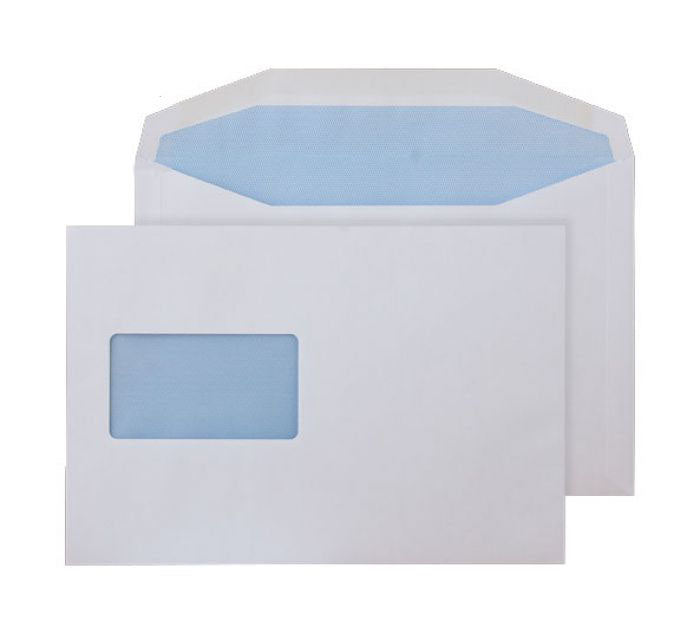 162 x 235mm Adamant White CBC Window Matt Coated Gummed Wallet 3918