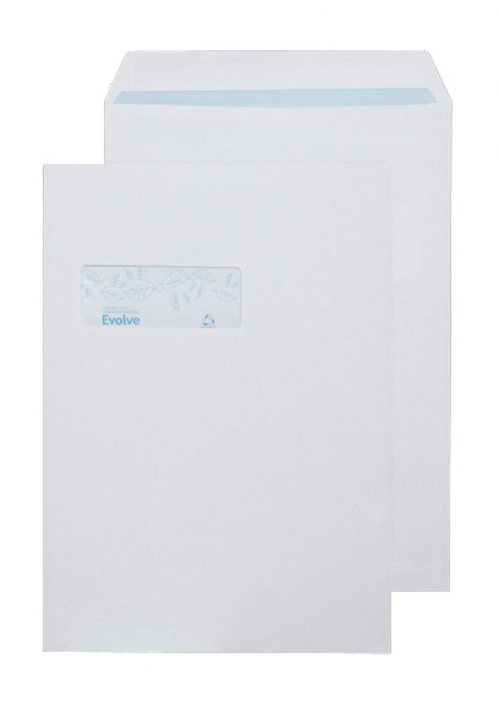 324 x 229mm C4 Tryfan Recycled White Window Self Seal Pocket R4860