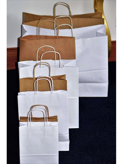 Brown 90gsm Gusset Twisted Paper Handle Retail Bag