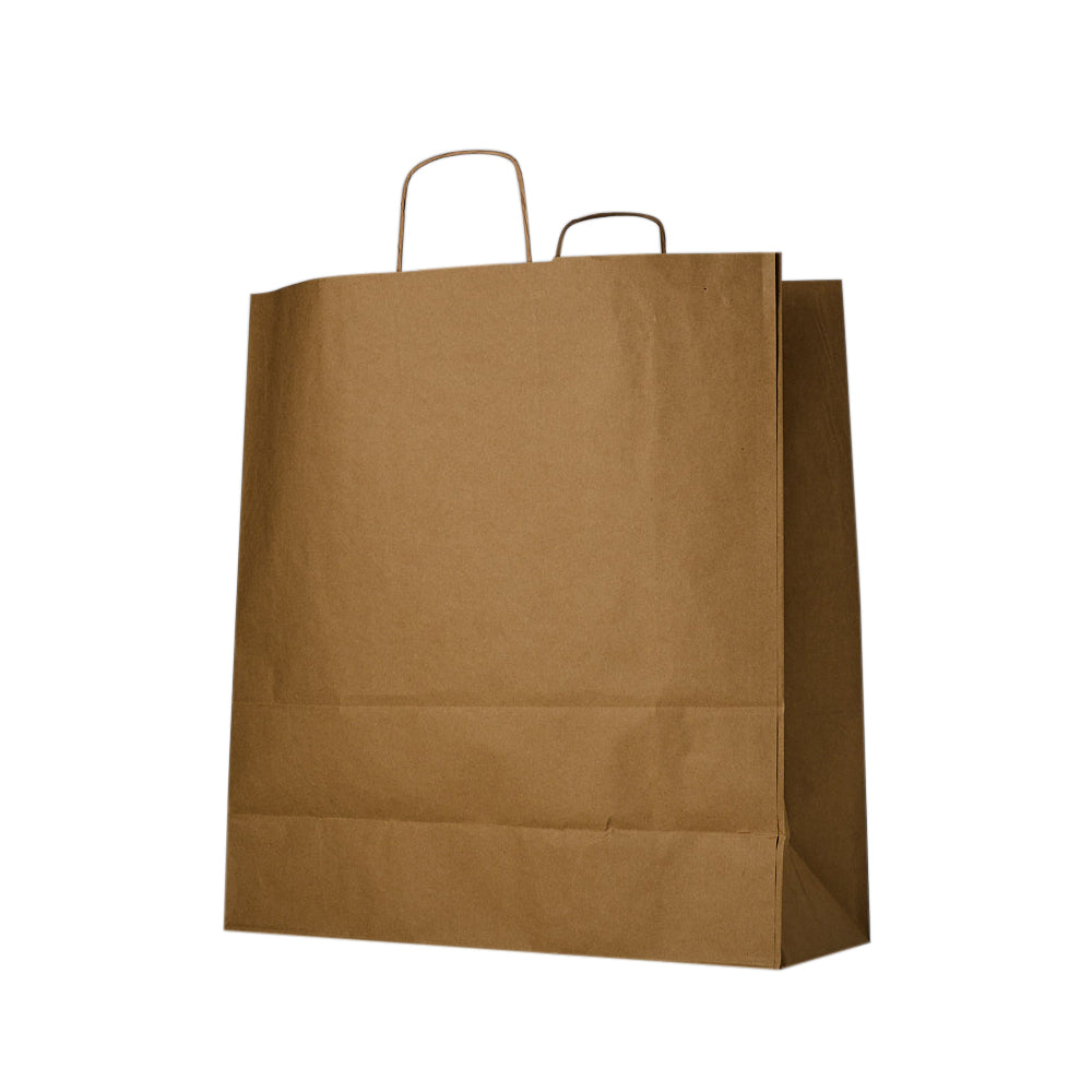 Brown 90gsm Gusset Twisted Paper Handle Retail Bag