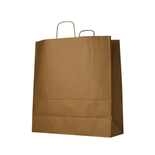 Brown 90gsm Gusset Twisted Paper Handle Retail Bag