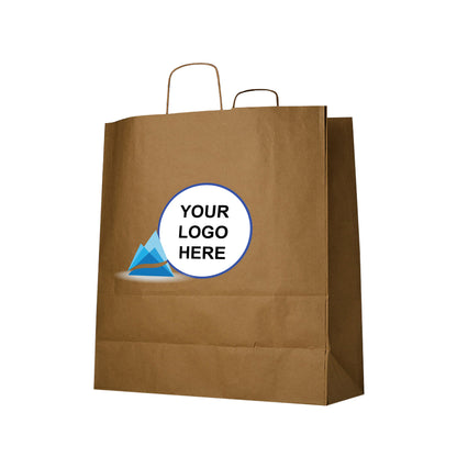 Brown 90gsm Gusset Twisted Paper Handle Retail Bag