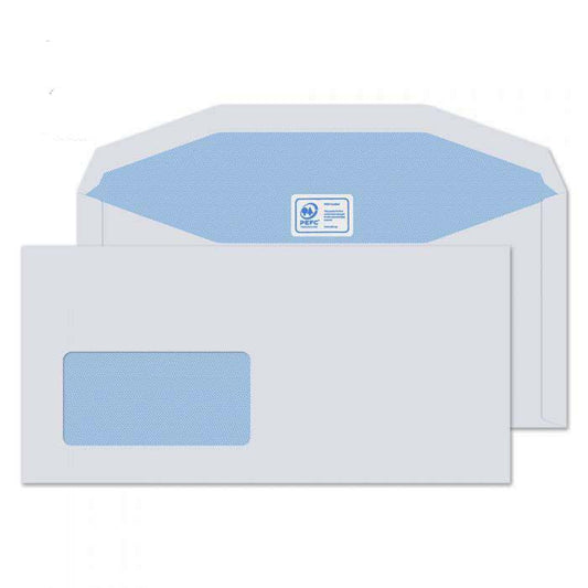 114 x 235mm  Pennine White Window Gummed Wallet 3712