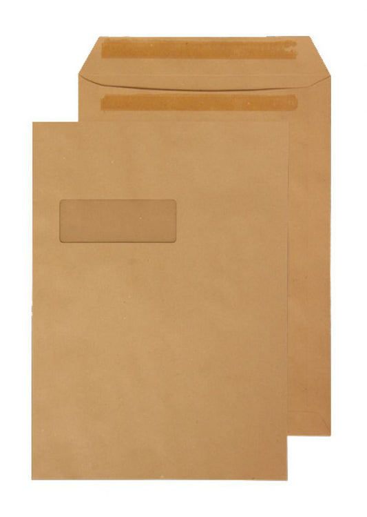 324 x 229mm C4 Bowfell Manilla Window Gummed Pocket 4752