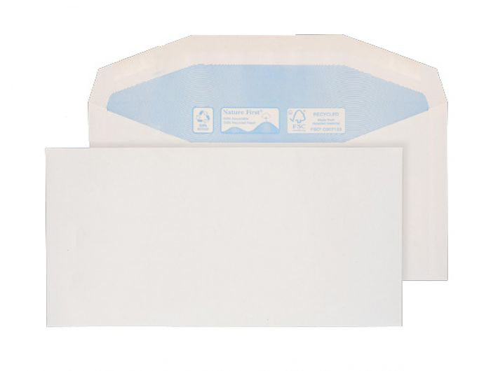 114 x 229mm  Tryfan Recycled White Gummed Wallet R3705