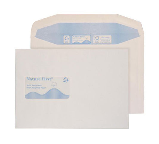 162 x 229mm C5 Tryfan Recycled White Window Gummed Wallet R3716